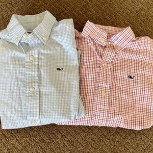 TWO Vineyard Vines Boys Shep Shirts Oxfords, 7